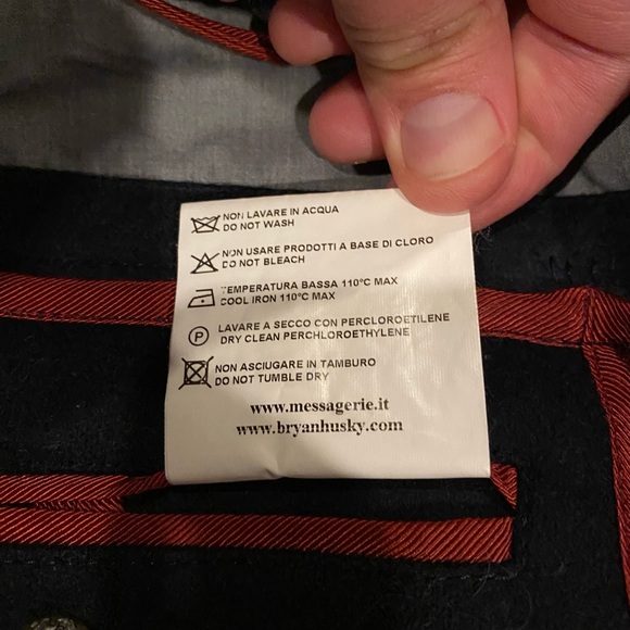 Messagarie Navy Blue Men’s Wool Coat Archive 1989/2009 Made in Italy Size 32 - Picture 5 of 6